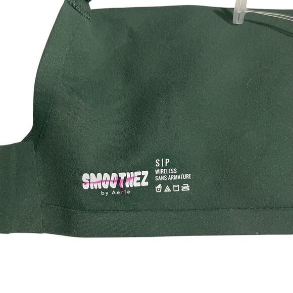 Aerie Womens Bra Size Small Green Smoothez Wireless Bralette Adjustable Straps - Picture 6 of 8